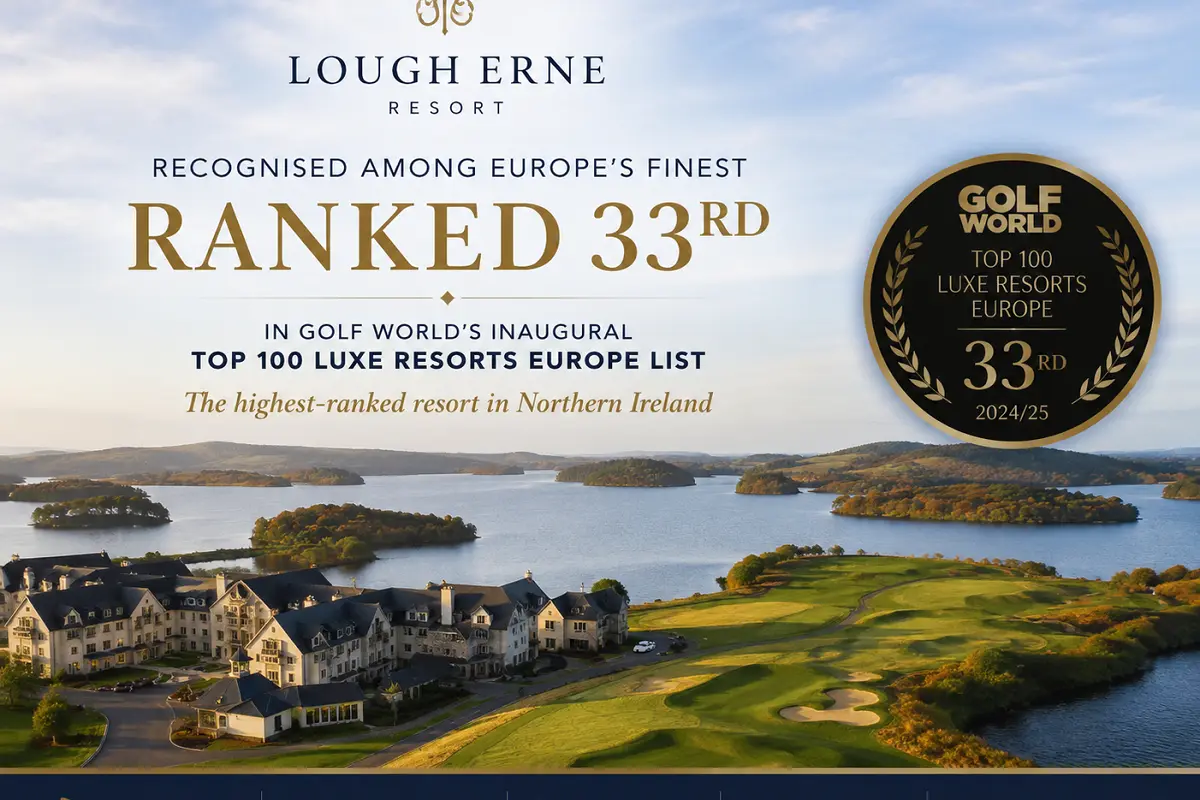 Lough Erne Resort Ranked Northern Ireland’s Top Luxe Golf Resort in Europe