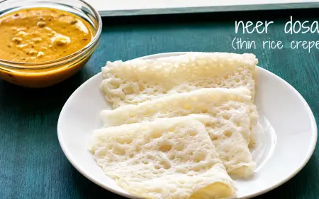 Neer Dosa Recipe (Soft Rice Crepes)