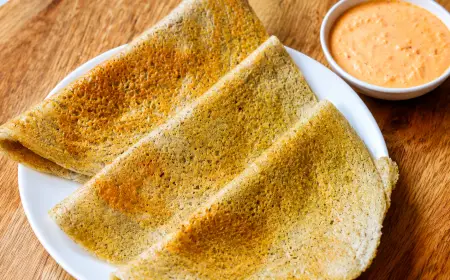 Pesarattu Recipe (Crispy Moong Dal Dosa)