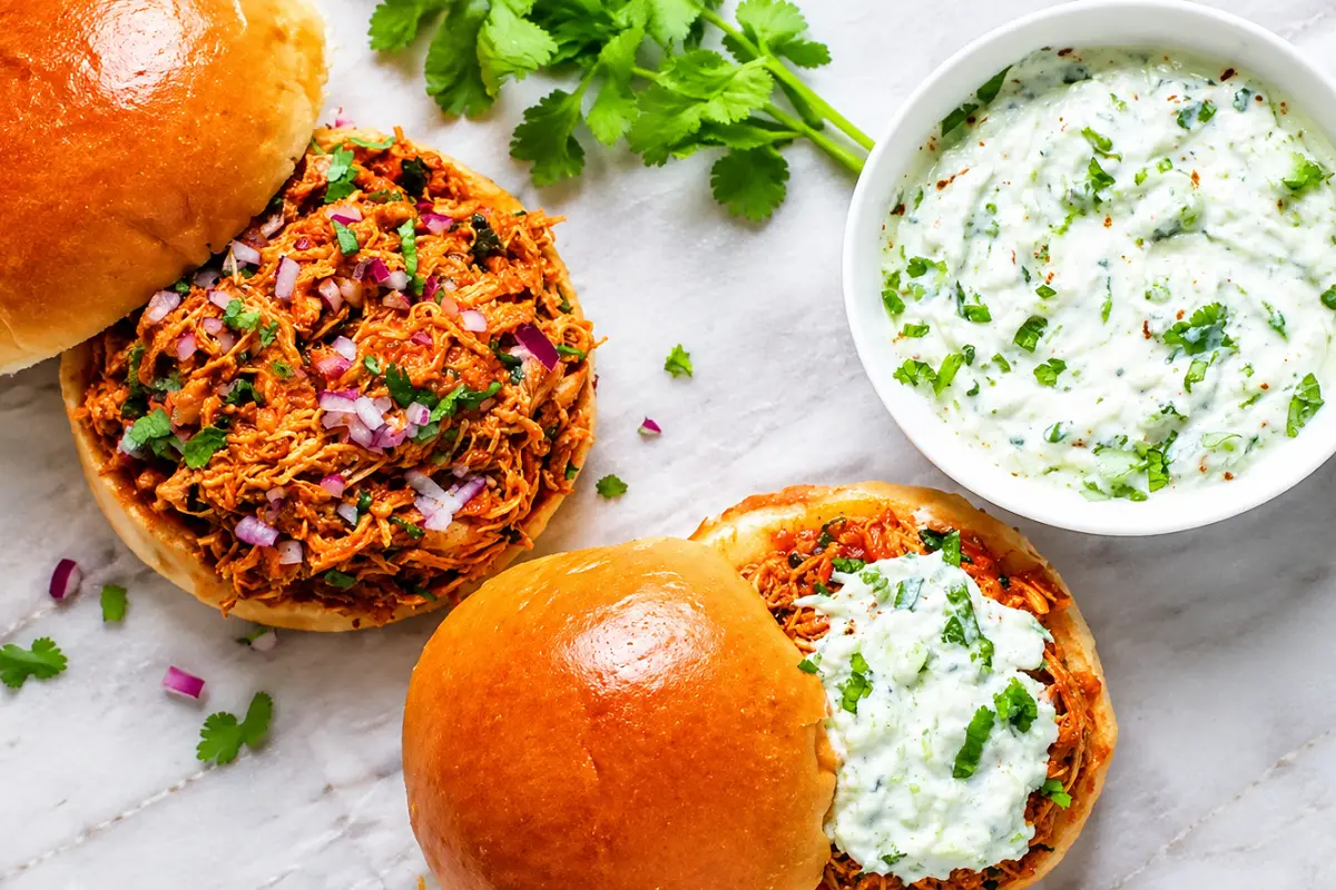 Pulled Butter Chicken Sandwiches
