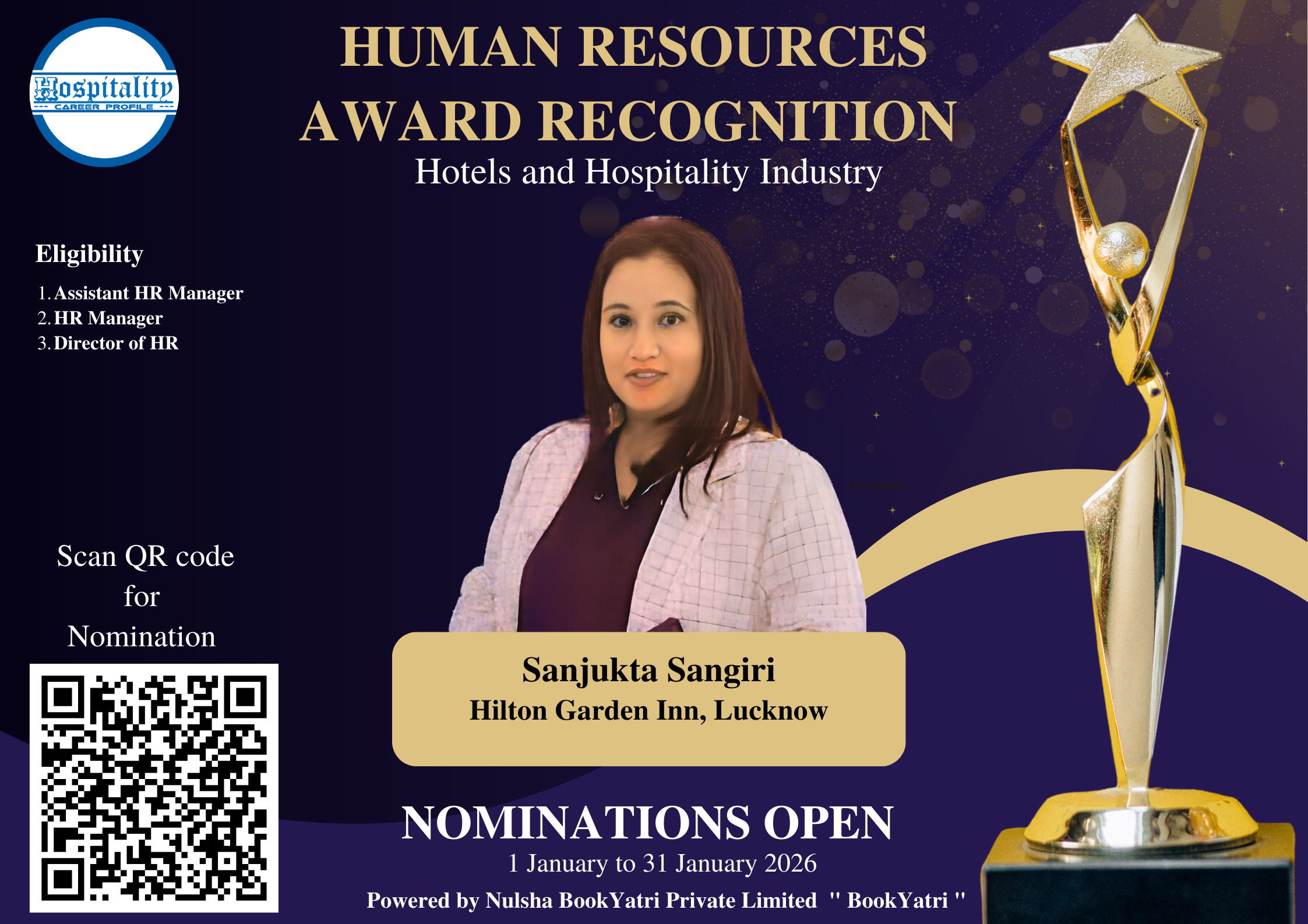 Sanjukta Sangiri Nominated for HCP Human Resources Award 2026 – The People’s Choice for Hospitality Excellence