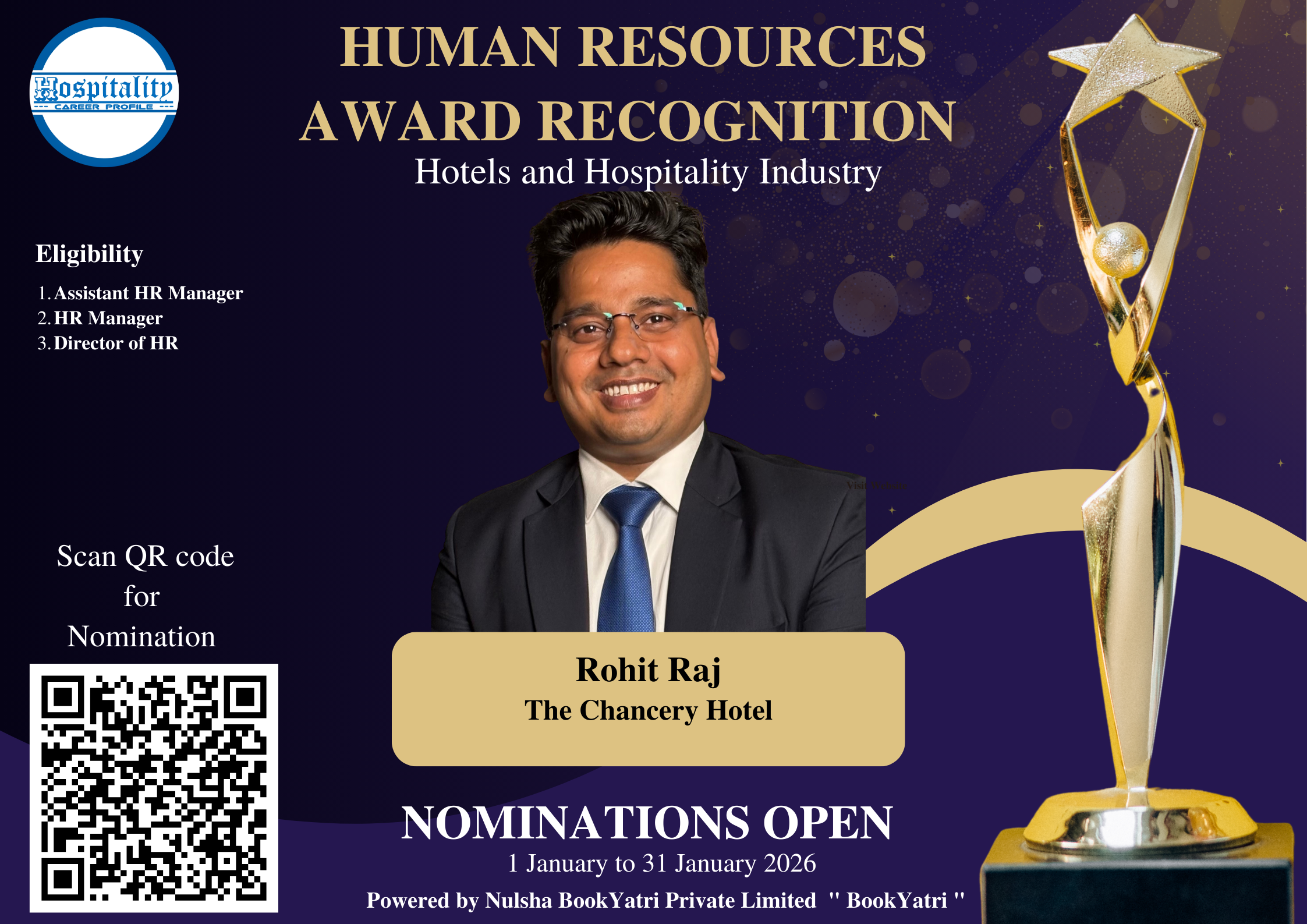 Rohit Raj Nominated for HCP Human Resources Award 2026 – The People’s Choice for Hospitality Excellence