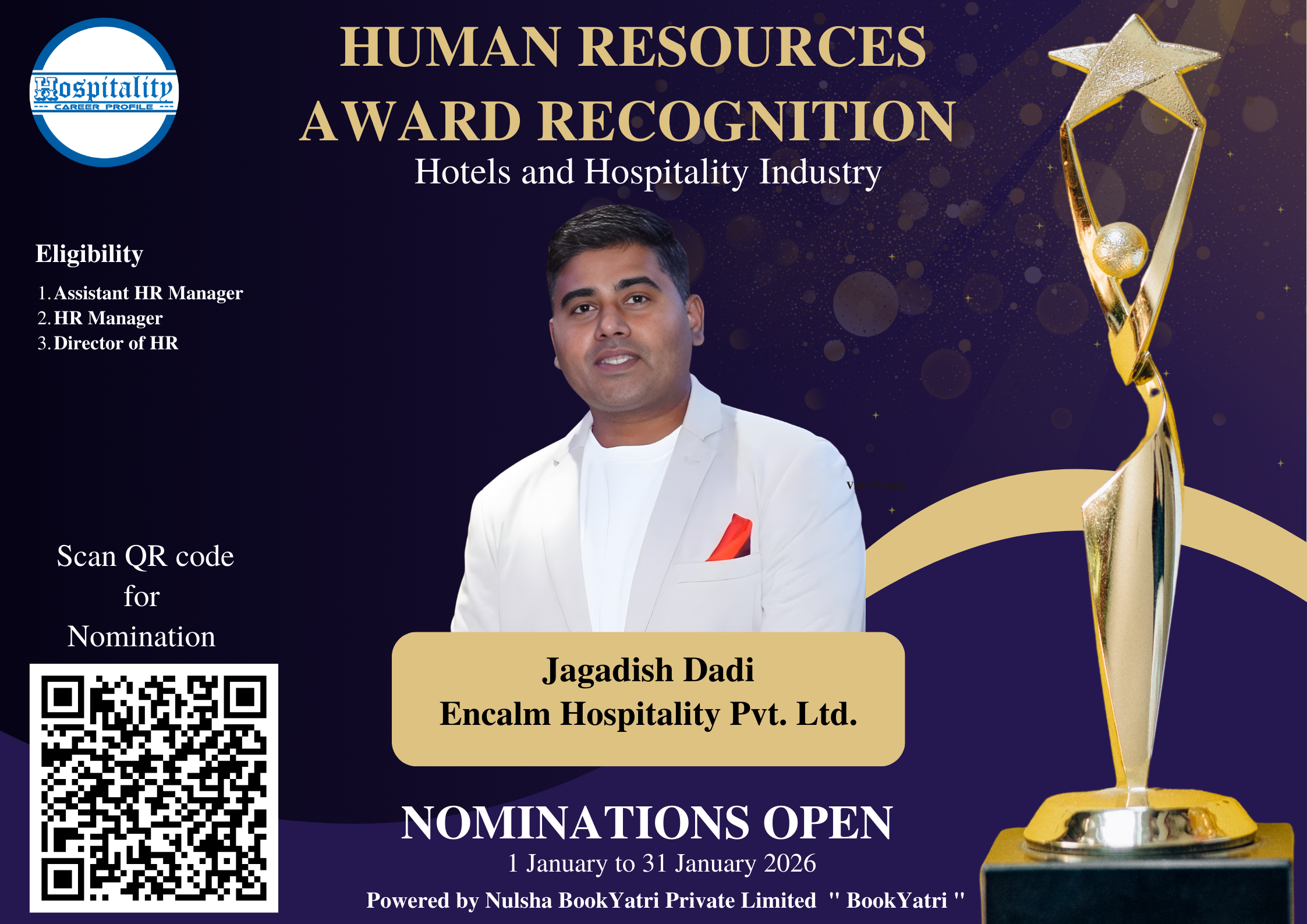 Jagadish Dadi Nominated for HCP Human Resources Award 2026 – The People’s Choice for Hospitality Excellence