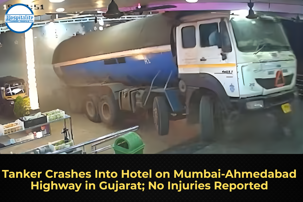 Tanker Crashes Into Hotel on Mumbai‑Ahmedabad Highway in Gujarat; No Injuries Reported