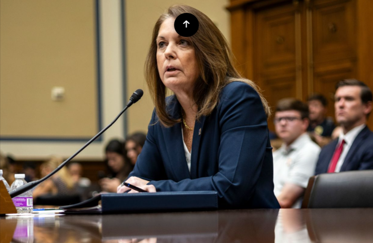 US Secret Service Director Kimberly Cheatle at a press conference.