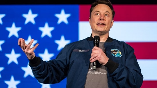  SpaceX and Tesla founder Elon Musk speaks during an America PAC town hall on October 26, 2024 in Lancaster, Pennsylvania. (Getty Images via AFP)