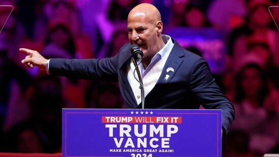 Sid Rosenberg speaks before Republican presidential nominee former President Donald Trump speaks at a campaign rally at Madison Square Garden, Sunday, Oct. 27, 2024, in New York. (AP)