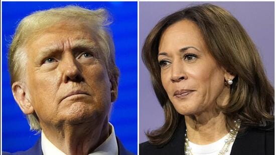 The survey shows women voters of all age groups backing Harris by a substantial margin compared to their support for Trump. (AP)