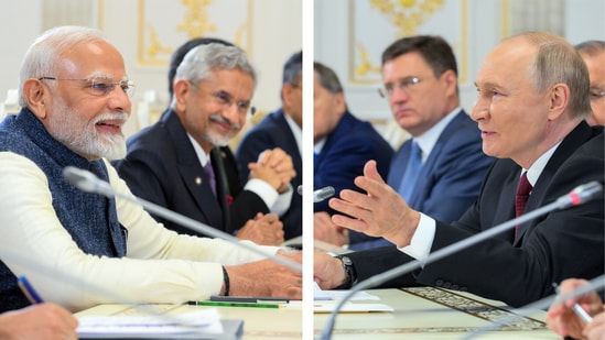 Prime Minister Narendra Modi and Russian President Vladimir Putin in Kazan for the 16th BRICS summit.