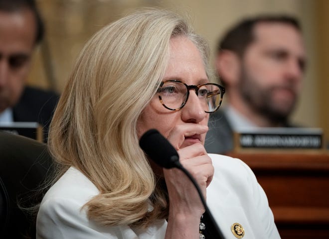 Mar 12, 2024; Washington, DC, USA; Abigail Spanberger (D-VA) during the House Select Committee on Intelligence holds its 2024 Annual Threat Assessment in Washington.. Mandatory Credit: Jack Gruber-USA TODAY