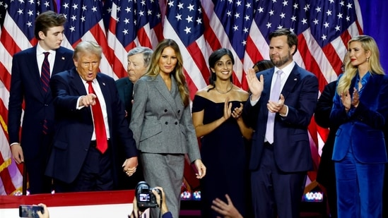 Ivanka Trump, former senior adviser to Donald Trump, made an appearance during an election night event with former US President Donald Trump.(Bloomberg)