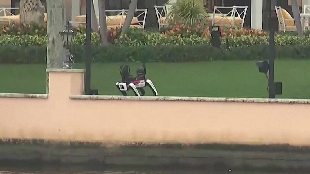 Video reveals robotic standing watch at Mar-a-Lago after Trump victory