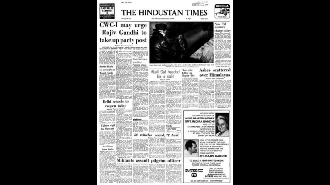 HT This Day: November 12, 1984— New PM assumes cost at this time | Newest Information India