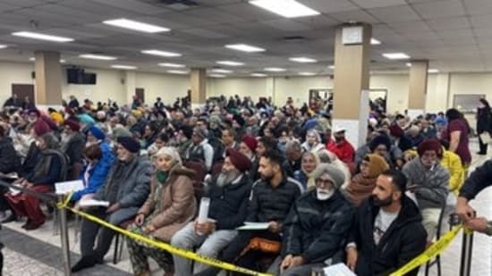 The attack took place outside the Hindu Sabha Mandir in Brampton, Canada.