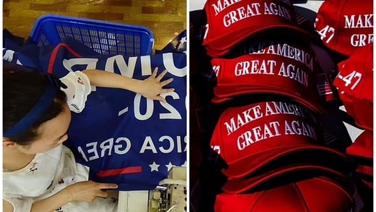 Before 2024 US election, Yiwu's marketplace saw a sharp increase in demand for camouflage Harris-Walz campaign caps, which is good sign for Democrats.