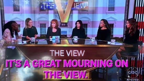 The View host Whoopi Goldberg chose a white shirt and a pink flowery jacket, while Joy Behar, Sunny Hostin, Sara Haines, Alyssa Farah Griffin, and Ana Navarro opted to dress in dark attire for the post-Election Day program on Wednesday.