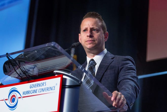 Then Florida Division of Emergency Management Director Jared Moskowitz speaks at the Governor's Hurricane Conference at the Palm Beach County Convention Center on May 15, 2019 in West Palm Beach, Florida