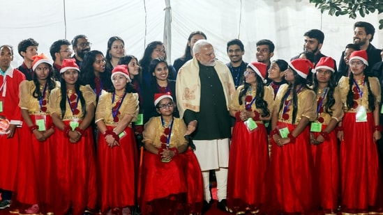 PM Modi praised the CBCI Christmas celebrations for bringing together “Christians from all walks of life.”(DPR PMO)