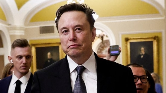 Tesla CEO Elon Musk's net worth reached a record high of 0 billion on Tuesday.(REUTERS)