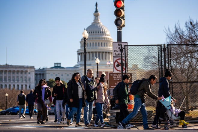 The Dome of the U.S. Capitol Building is visible as new temporary protective fencing is erected near the West Front of the U.S. Capitol Building on Dec. 30, 2024 in Washington, D.C. Along with security for the inauguration, the U.S. Capitol Building will get enhanced security protection for the vote count on Jan. 6, 2025, to certify the election, similar to a State of the Union Address, after the Department of Homeland Security designated it a national special security event.