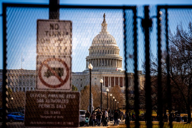 The Dome of the U.S. Capitol Building is visible as new temporary protective fencing is erected near the West Front of the U.S. Capitol Building on Dec. 30, 2024 in Washington, D.C. Along with security for the inauguration, the U.S. Capitol Building will get enhanced security protection for the vote count on Jan. 6, 2025, to certify the election, similar to a State of the Union Address, after the Department of Homeland Security designated it a national special security event.